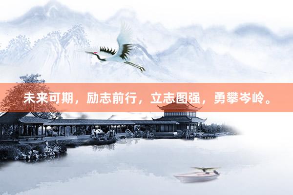 未来可期，励志前行，立志图强，勇攀岑岭。
